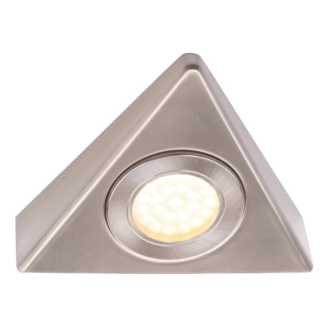 Culina Fonte LED Triangular Under Cabinet Light 1.5W Warm White Opal and Satin Nickel 1