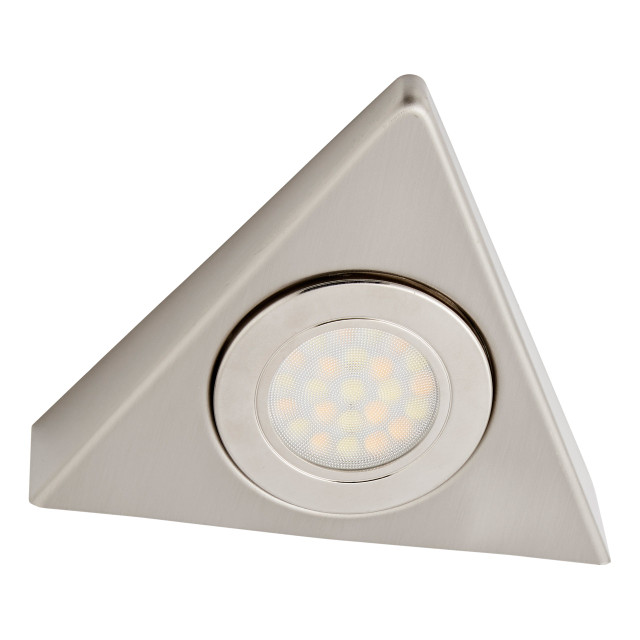 Culina Faro LED Triangular Under Cabinet Light 1.5W Tri-Colour CCT Opal and Satin Nickel 1