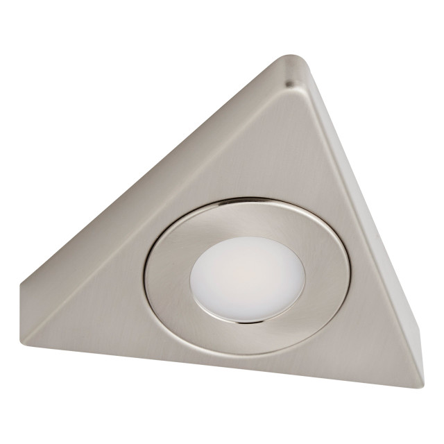 Culina Ayla LED Triangular Under Cabinet Light 3W Tri-Colour CCT Opal and Satin Nickel 1