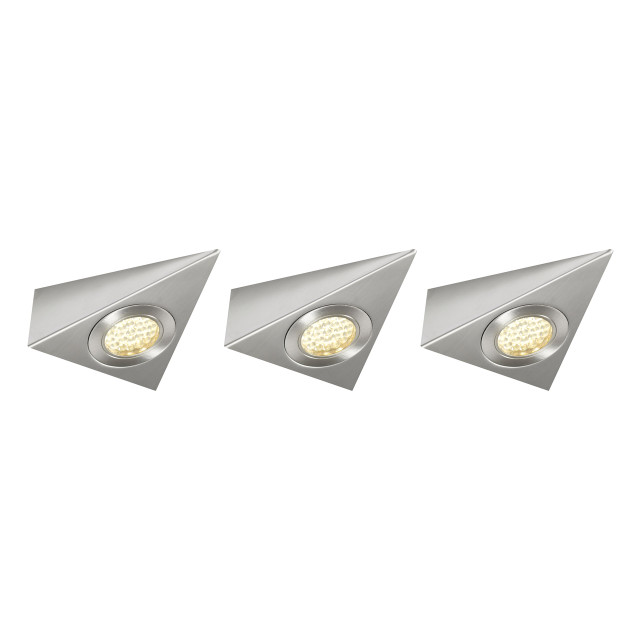 NxtGen Georgia Triangle LED Under Cabinet Light 1.8W (3 Pack) Warm White 65° Brushed Nickel 1
