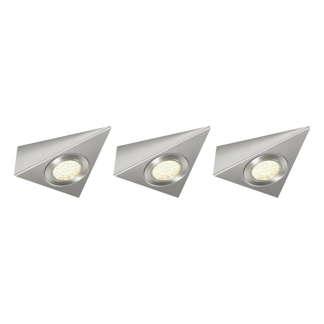 NxtGen Georgia Triangle LED Under Cabinet Light 1.8W (3 Pack) Cool White 65° Brushed Nickel 1