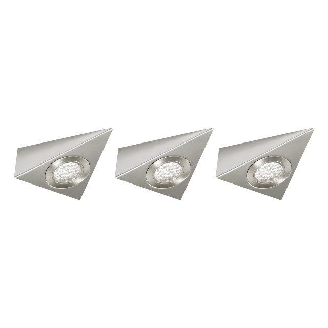 NxtGen Georgia Triangle LED Under Cabinet Light 1.8W (3 Pack) Daylight 65° Brushed Nickel 1