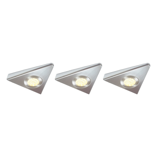 NxtGen Georgia Premium LED Under Cabinet Light 1.8W (3 Pack) Warm White 65° Brushed Nickel 1