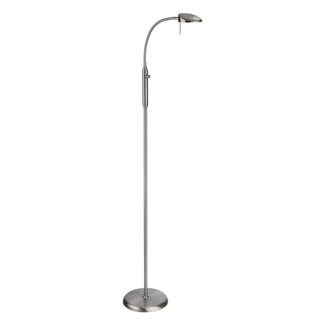 Firstlight Milan Modern Style LED Floor Lamp 10W Dim with Dimmer Control Warm White Brushed Steel 1