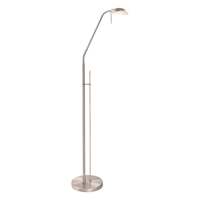 Firstlight Madrid Modern Style LED Floor Lamp 5W Dim with Dimmer Control Warm White Brushed Steel 1