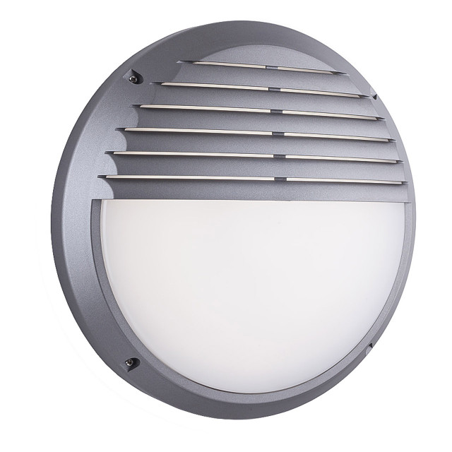 Firstlight Luca Anti-Corrosion Style LED Bulkhead 10W Eyelid Cool White in Silver Resin and Opal 1