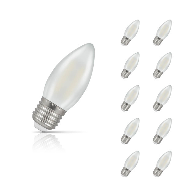 Crompton Candle LED Light Bulb E27 2.5W (25W Eqv) Warm White 10-Pack Pearl 1