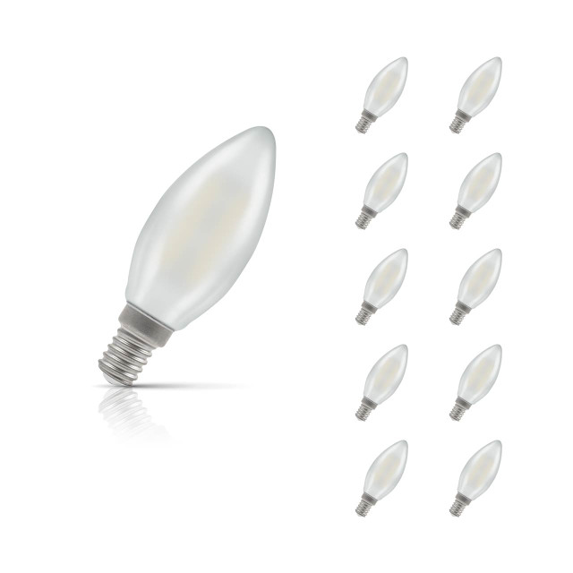 Crompton Candle LED Light Bulb E14 2.5W (25W Eqv) Cool White 10-Pack Pearl 1