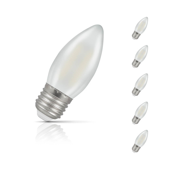 Crompton Candle LED Light Bulb E27 2.5W (25W Eqv) Cool White 5-Pack Pearl 1