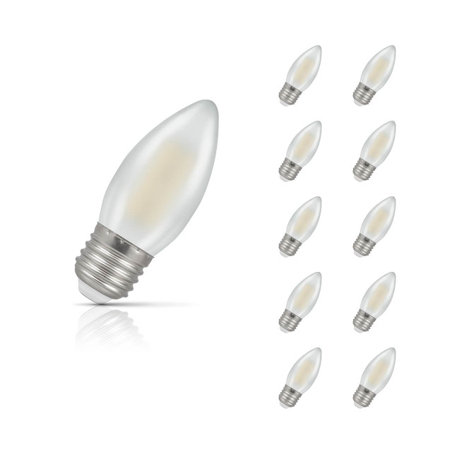 Crompton Candle LED Light Bulb Dimmable E27 5W (40W Eqv) Cool White 10-Pack Pearl 1