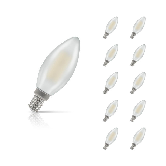 Crompton Candle LED Light Bulb Dimmable E14 5W (40W Eqv) Cool White 10-Pack Pearl 1