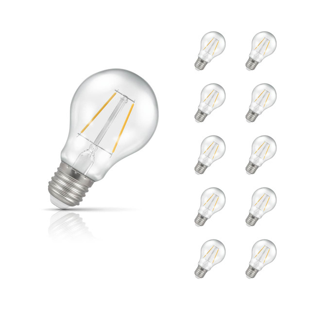 Crompton GLS LED Light Bulb E27 4.2W (40W Eqv) Warm White 10-Pack Filament Clear 1