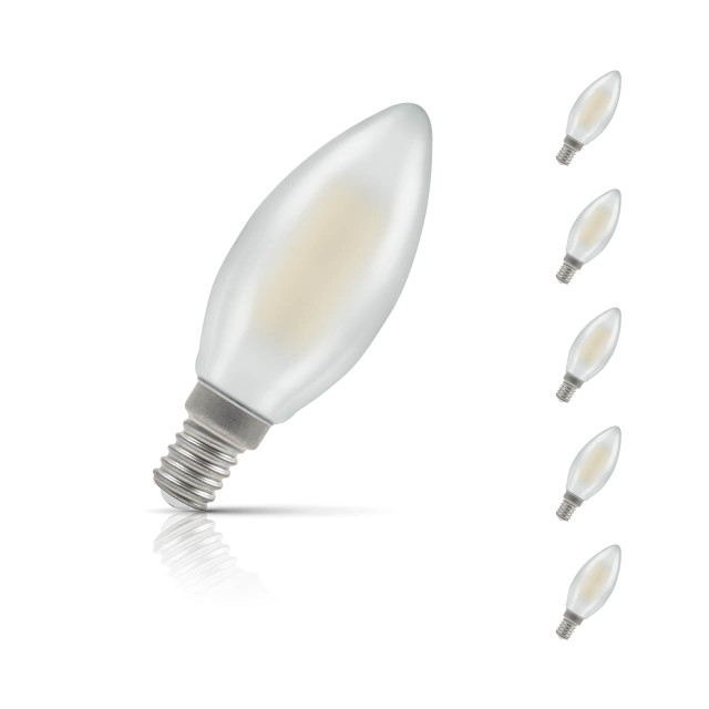 Crompton Candle LED Light Bulb E14 4.2W (40W Eqv) Warm White 5-Pack Pearl 1