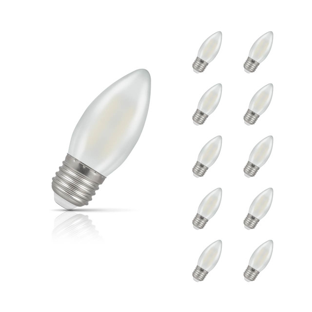 Crompton Candle LED Light Bulb E27 2.2W (25W Eqv) Warm White 10-Pack Pearl 1