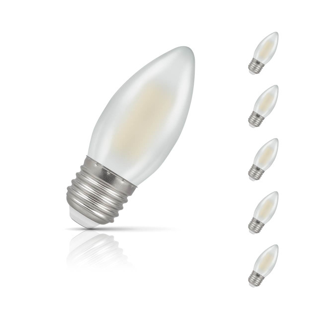 Crompton Candle LED Light Bulb E27 4.2W (40W Eqv) Warm White 5-Pack Pearl 1