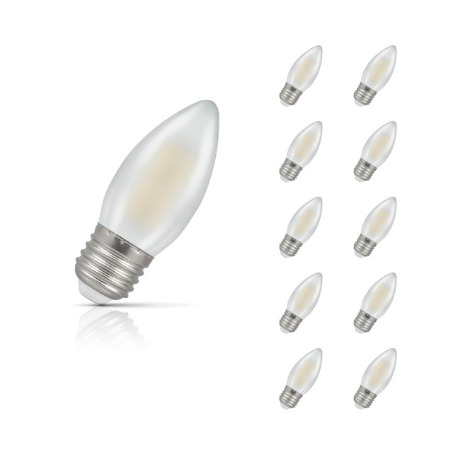 Crompton Candle LED Light Bulb E27 4.2W (40W Eqv) Warm White 10-Pack Pearl 1