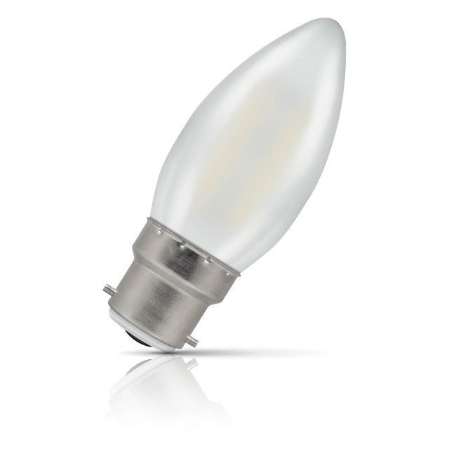 Crompton Candle LED Light Bulb B22 2.2W (25W Eqv) Warm White Filament Pearl 1