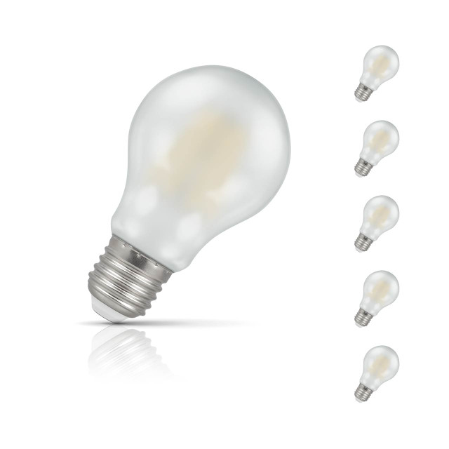 Crompton GLS LED Light Bulb E27 7W (60W Eqv) Warm White 5-Pack Filament Pearl 1