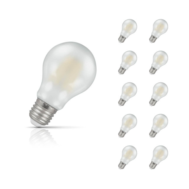 Crompton GLS LED Light Bulb E27 7W (60W Eqv) Warm White 10-Pack Filament Pearl 1