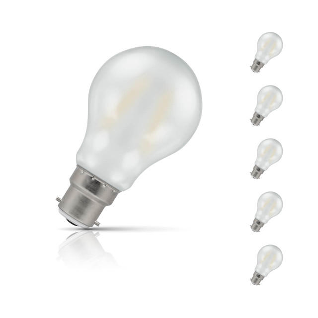 Crompton GLS LED Light Bulb B22 4.2W (40W Eqv) Warm White 5-Pack Filament Pearl 1
