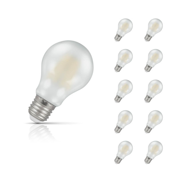 Crompton GLS LED Light Bulb E27 7W (60W Eqv) Cool White 10-Pack Filament Pearl 1