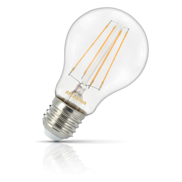 Sylvania GLS LED Light Bulb Filament E27 7W (60W Eqv) Warm White ToLEDo Retro Clear