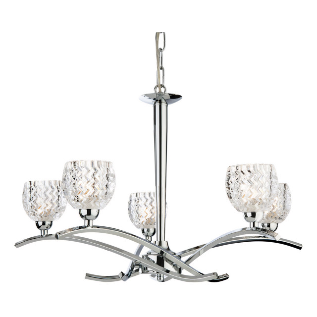 Firstlight Maple Contemporary Style 5-Light Chandelier in Chrome and Clear Glass 1