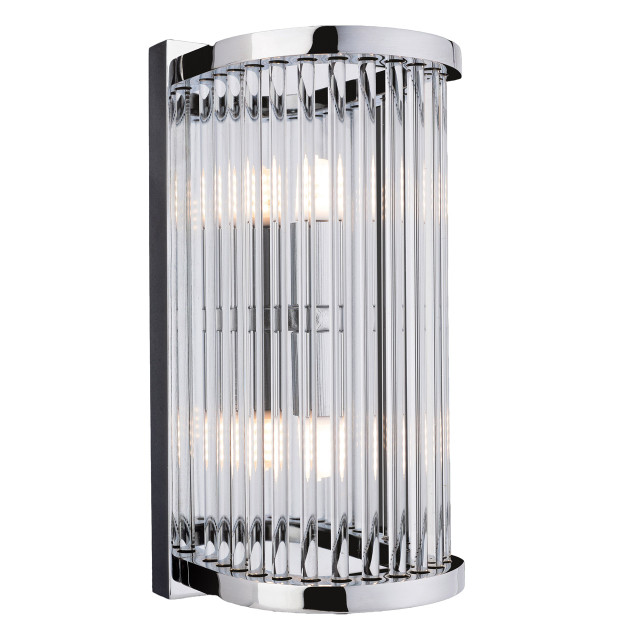 Firstlight Rialto Art Deco Style 2-Light Wall Light in Chrome and Clear Glass 1