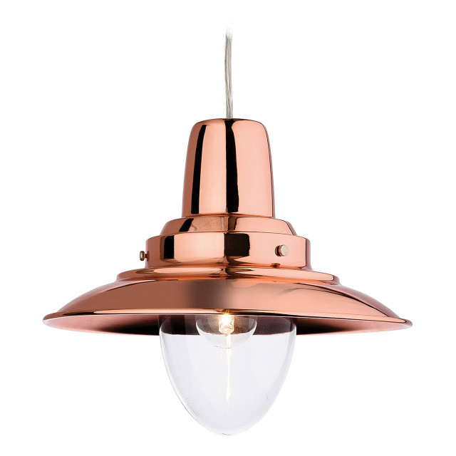 Firstlight Fisherman Mediterranean Style 29cm Pendant Light in Copper and Clear 1