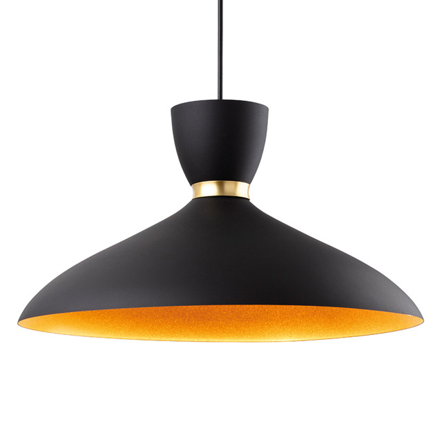 Firstlight Ellis Modern Style 40cm Pendant Light Black and Matt Gold 1