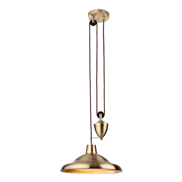 Firstlight Suffolk Classic Style Rise and Fall Pendant Light Antique Brass 1