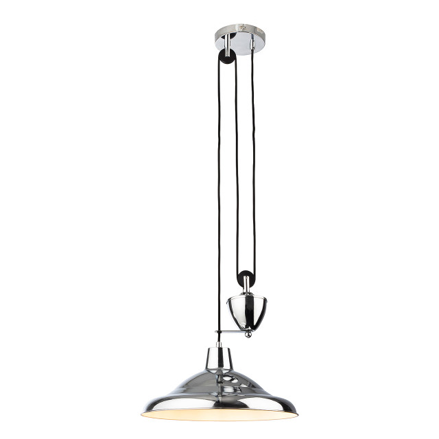 Firstlight Suffolk Classic Style Rise and Fall Pendant Light Chrome 1