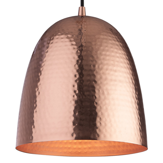 Firstlight Assam Hammered Style 20cm Pendant Light Copper and Matt Copper Inner 1
