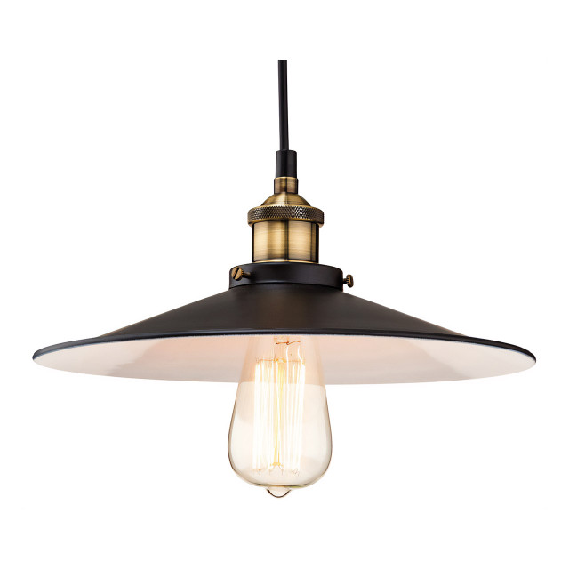 Firstlight Empire Industrial Style 30cm Pendant Light Antique Brass and Black 1