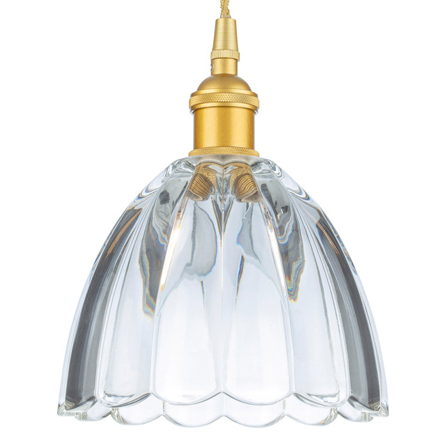 Firstlight Wilshire Traditional Style 15cm Pendant Light in Satin Gold and Decorative Glass 1