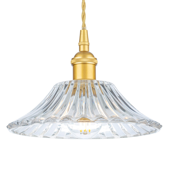 Firstlight Wilshire Traditional Style 19cm Pendant Light in Satin Gold and Decorative Glass 1