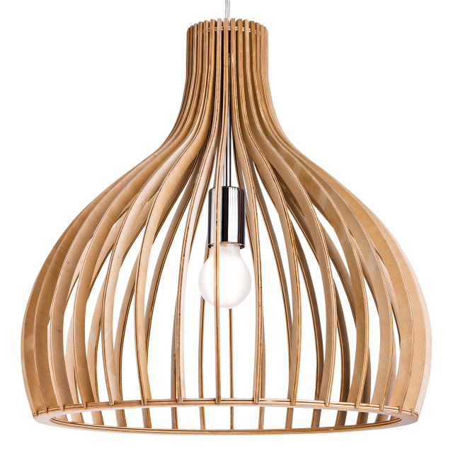 Firstlight Cadiz Modern Style Sculptured 46cm Pendant Light Natural Wood 1