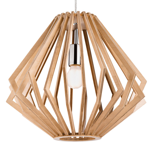 Firstlight Cadiz Modern Style Sculptured 42cm Pendant Light Natural Wood 1