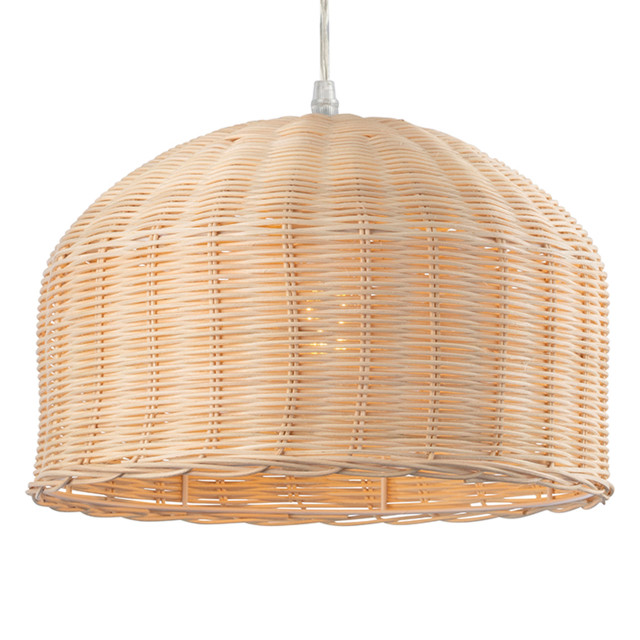 Firstlight Rattan Traditional Style Solid 31cm Pendant Light Natural Rattan 1