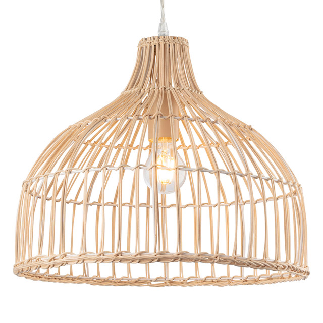 Firstlight Rattan Traditional Style Basket 41cm Pendant Light Natural Rattan 1