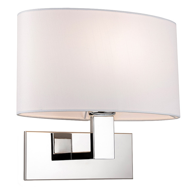Firstlight Webster Contemporary Style Wall Light Chrome and Cream Shade 1