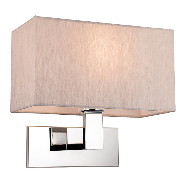 Firstlight Raffles Contemporary Style Wall Light Chrome and Oyster Shade 1