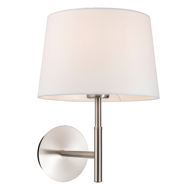 Firstlight Seymour Contemporary Style Wall Light with On/Off Switch Brushed Steel and Cream Shade 1
