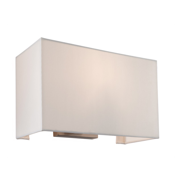 Firstlight Fargo Contemporary Style 30cm Wall Light Brushed Steel and Cream Shade 1