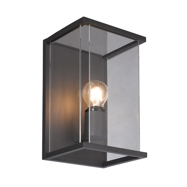 Firstlight Carlton Modern Style 18cm Lantern in Graphite and Clear Glass 1