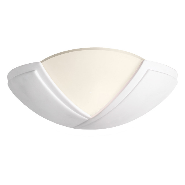 Firstlight Ceramic Paintable Style 310mm Wall Uplighter in Unglazed and Acid Glass 1