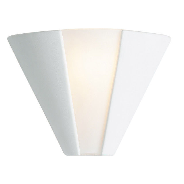 Firstlight Ceramic Paintable Style 255mm Wall Uplighter in Unglazed and Acid Glass 1