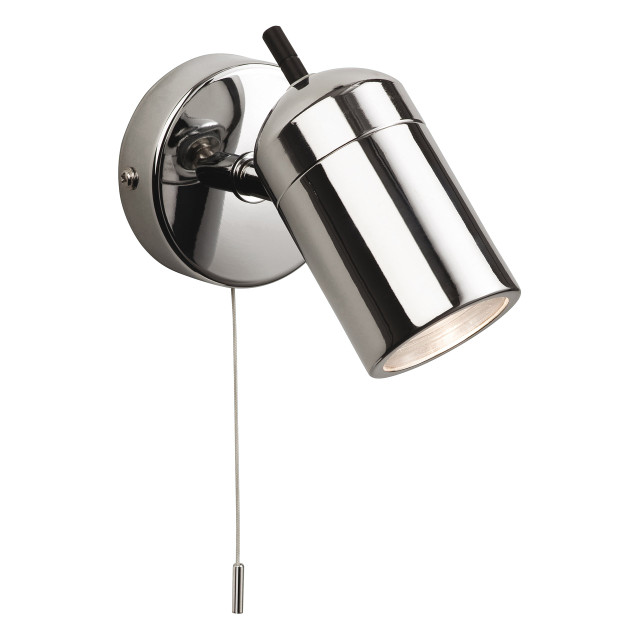 Firstlight Atlantic Modern Style Wall Spotlight with On/Off Pull Cord Chrome 1