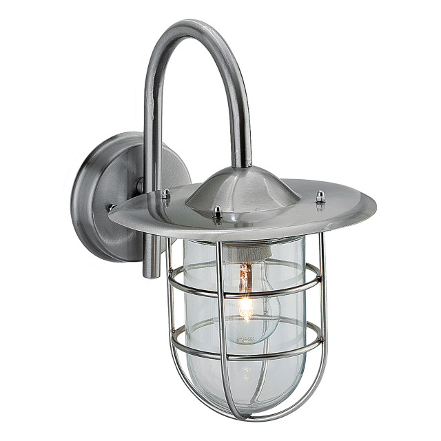 Firstlight Cage Contemporary Style Lantern in Stainless Steel and Clear Glass 1