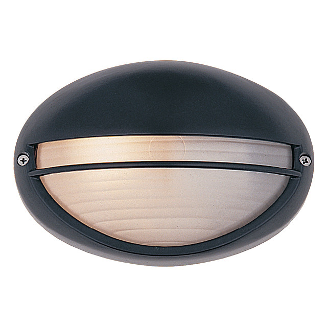 Firstlight Streamline Modern Style 200mm Bulkhead Eyelid in Black and Opal Glass 1